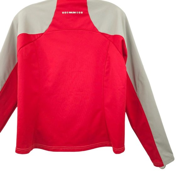 Pearl Izumi Full Zip Cycling Jacket Womens Size M Thumb Loop Sleeves Gray Red - Picture 16 of 16